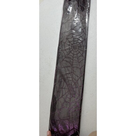 Halloween Costume Gloves Black Long Spider Web Witch Vampire Closed Finger NEW - Picture 1 of 7
